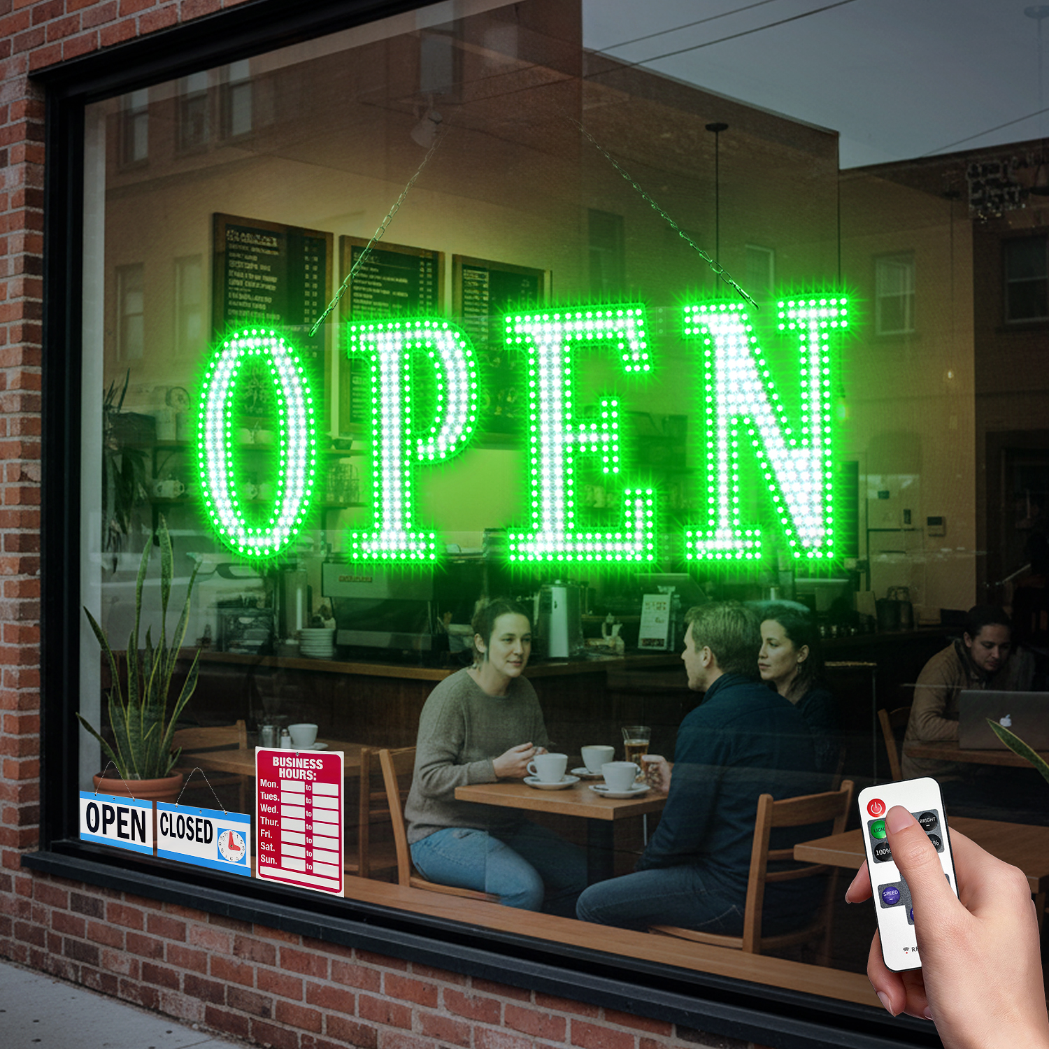 Flashing LED Open Sign with Remote